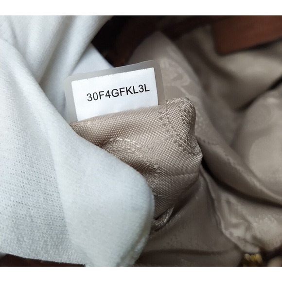 Michael Kors Frankie Brown Pebbled Leather Drawstring Convertible Shoulder Bag - Picture 12 of 16